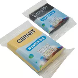 Набор пластики полимерной запекаемой 'Cernit № 1' 56-62 гр. 2 шт (100 черный/739 кекс)