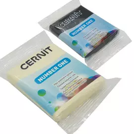 Набор пластики полимерной запекаемой 'Cernit № 1' 56-62 гр. 2 шт (100 черный/730 ваниль)