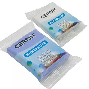 Набор пластики полимерной запекаемой 'Cernit № 1' 56-62 гр. 2 шт, 027 белый/212 голубой барвинок
