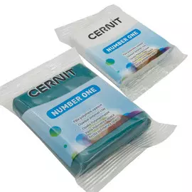 Набор пластики полимерной запекаемой 'Cernit № 1' 56-62 гр. 2 шт (027 белый/662 темно-зеленый)