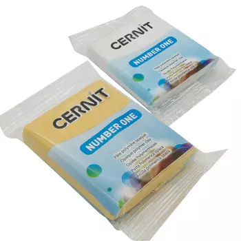 Набор пластики полимерной запекаемой 'Cernit № 1' 56-62 гр. 2 шт, 027 белый/739 кекс