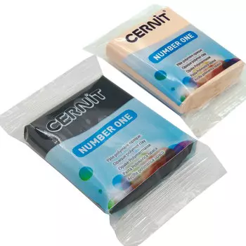 Набор пластики полимерной запекаемой 'Cernit № 1' 56-62 гр. 2 шт, 100 черный/425 телесный