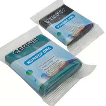 Набор пластики полимерной запекаемой 'Cernit № 1' 56-62 гр. 2 шт, 100 черный/662 темно-зеленый
