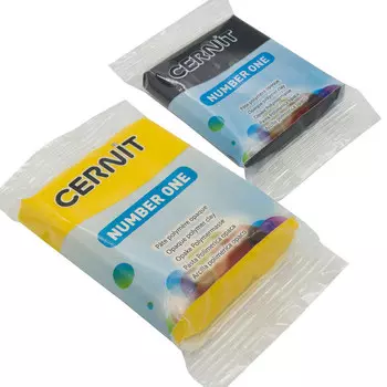 Набор пластики полимерной запекаемой 'Cernit № 1' 56-62 гр. 2 шт, 100 черный/700 желтый