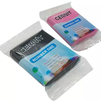 Набор пластики полимерной запекаемой 'Cernit № 1' 56-62 гр. 2 шт, 100 черный/922 фуксия