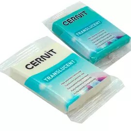 Набор пластики полимерной запекаемой 'Cernit 'TRANSLUCENT' прозрачный 56 гр. 2 шт (005 прозрачный/620 прозрачный изумруд)