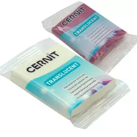 Набор пластики полимерной запекаемой 'Cernit 'TRANSLUCENT' прозрачный 56 гр. 2 шт (005 прозрачный/411 бордовый)
