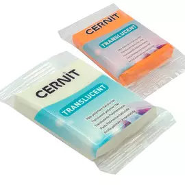 Набор пластики полимерной запекаемой 'Cernit 'TRANSLUCENT' прозрачный 56 гр. 2 шт (005 прозрачный/752 оранжевый)