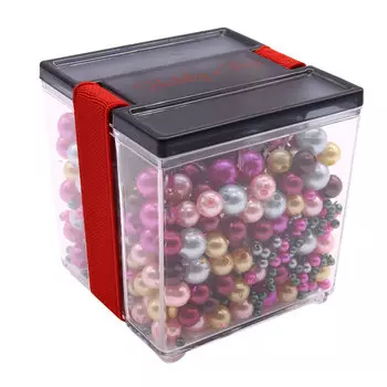 Набор пластиковых бусин в контейнере 10 цветов, 250 гр.