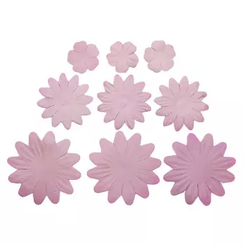 Набор принтованных бумажных цветочков 20мм, 35мм, 50мм 60шт 27444 (27446)