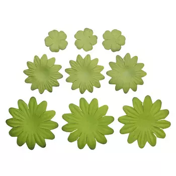 Набор принтованных бумажных цветочков 20мм, 35мм, 50мм 60шт 27444 (27452)