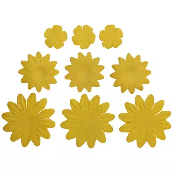 Набор принтованных бумажных цветочков 20мм, 35мм, 50мм 60шт 27444 (27450)