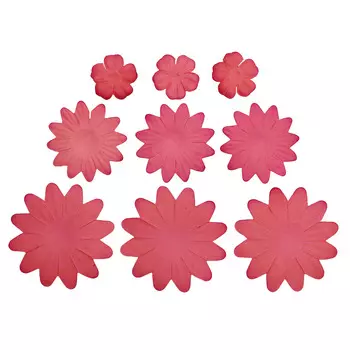 Набор принтованных бумажных цветочков 20мм, 35мм, 50мм 60шт 27444 (27448)