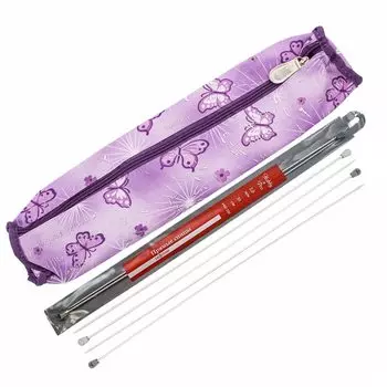 Набор прямых алюминиевых спиц для вязания 2,00мм-3,00мм, в футляре, Hobby&amp;Pro