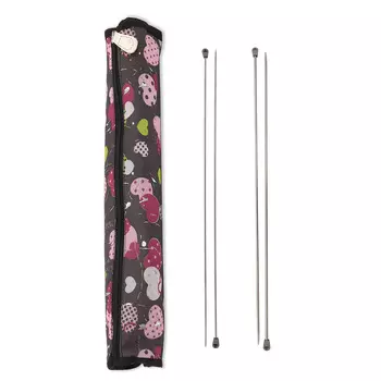 Набор прямых спиц, металл,35см,2,00-3,00мм, Hobby&amp;Pro в чехле