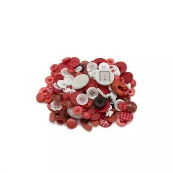 Набор пуговиц 'Красно-белое ассорти', 138 шт