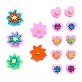 Набор пуговиц 'Яркие цветы и сердца', Dress it up