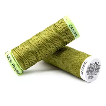 Набор швейных нитей (744506 Нить Top Stitch 30м, 748277 Нить Sew-All 200м) 2шт/упак Гутерманн, 582 зеленая горчица