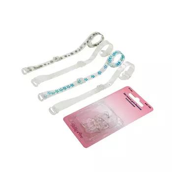 Набор силиконовых бретелек (прозрачные 2шт., с рисунком 2 шт.), упак(4шт)