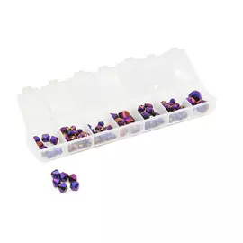 Набор стеклянных бусин 'Вечерний фиолетовый', 100+/-2 шт, Астра