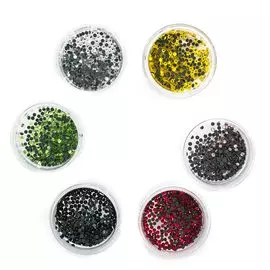 Набор термоклеевых страз 2мм, 6 цветов, 2500( +/- 10) шт, Cristyle