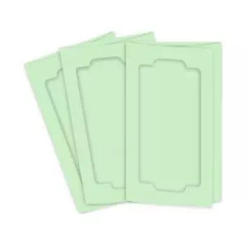 Набор тройных открыток с прямоугольным фигурным окошком 3шт арт. card3 (F) (130 зеленый чай)