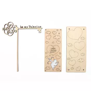 НБ-015/14 Набор деревянных заготовок Открытка+ топпер 'Happy Valentines day', 2шт/упак, Astra&amp;Craft