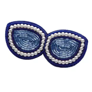 НБР-18011 Набор для вышивания бисером: Брошь 'Очки синие с жемчугом'.