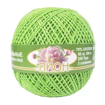 Нитки 'ПИОН' (70% хлоп., 30% вискоза) (2504 салат)
