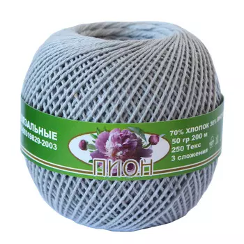 Нитки 'ПИОН' (70% хлоп., 30% вискоза) (4302 серый)