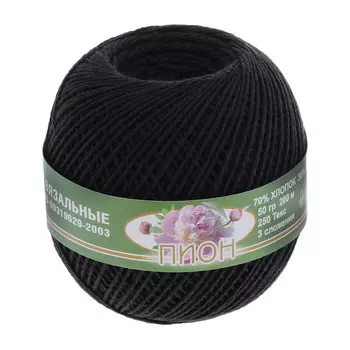 Нитки 'ПИОН' (70% хлоп., 30% вискоза) (4305 черный)