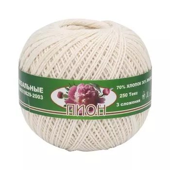 Нитки 'ПИОН' наб. 4шт (70% хлоп., 30% вискоза) 50г 200м (0102)