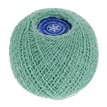 Нитки 'СНЕЖИНКА сверкающая' (86%хлопок,14% люрекс) 25г 195м (2102)