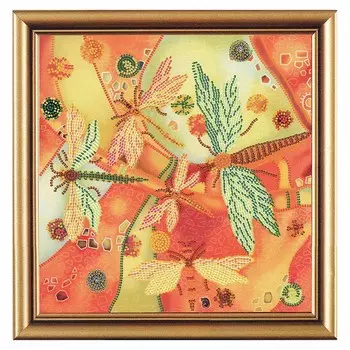 НК2147 Набор для вышивания бисером 'Нова Слобода' 'Летний этюд. Стрекозы', 22х22 см