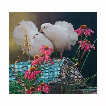 НР-3009 Канва с рисунком для вышивания бисером 'Голуби' Hobby&amp;Pro 25*23см