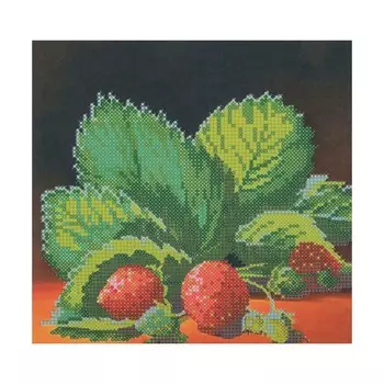 НР-3014 Канва с рисунком для вышивания бисером 'Клубника' Hobby&amp;Pro 20*19см