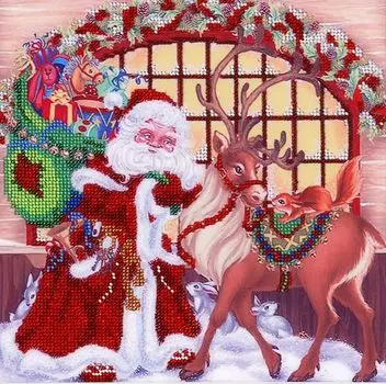 НР-3029 Канва с рисунком для вышивания бисером 'С Новым годом' Hobby&amp;Pro 25*25см