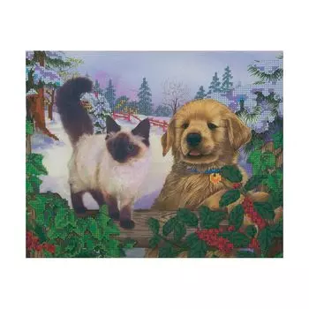 НР-3039 Канва с рисунком для вышивания бисером 'Дружба' Hobby&amp;Pro 30*24см