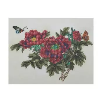НР-3056 Канва с рисунком для вышивания бисером 'Пионы' Hobby&amp;Pro 25*20см