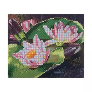 НР-3060 Канва с рисунком для вышивания бисером 'Кувшинки' Hobby&amp;Pro 25*20см