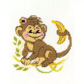 НВ-121 Набор для вышивания Riolis 'Обезьянка', 13*16 см