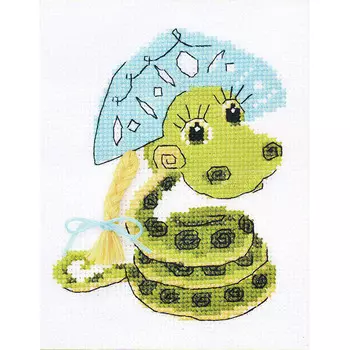 НВ-125 Набор для вышивания Riolis 'Новогодняя змейка', 13*16 см