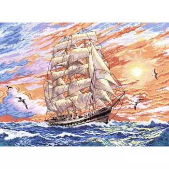 НВ-255 Набор для вышивания 'МП Студия' 'Парусник', 30х40 см