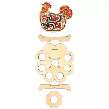 О-013 Набор для вышивания на деревянной основе 'Подставка 'Наседка' под яйца' 17*17*17см