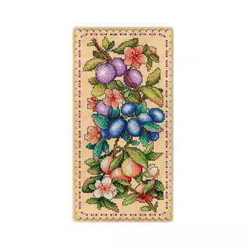 О-031 Набор для вышивания на деревянной основе 'Сливовое ассорти '28*15см