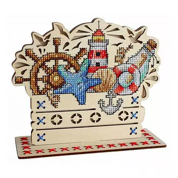 О-037 Набор для вышивания на деревянной основе 'Морские сокровища' 13*15 см