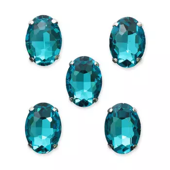 ОЦ010НН1014 Хрустальные стразы в цапах овальной формы, голубой 10х14 мм, 5 шт.
