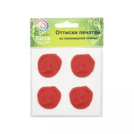 Оттиски печатей из полимерной глины 'Единорог' 30*35мм, 4шт/упак Astra&amp;Craft