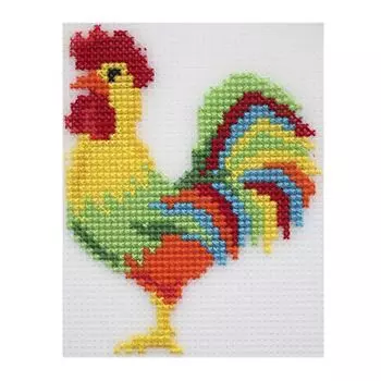 П-0002 Набор для вышивания на пластиковой канве Hobby &amp; Pro Kids 'Петух', 10*13 см
