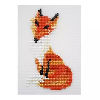 П-0012 Набор для вышивания на пластиковой канве Hobby &amp; Pro Kids 'Лисичка', 13,5*7,5 см